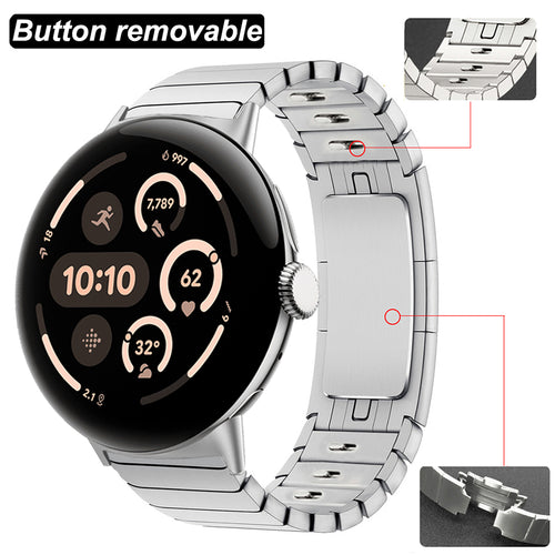 Bracelet acier à maillons 'Premium' Google Pixel Watch 3 - 45mm (argent)