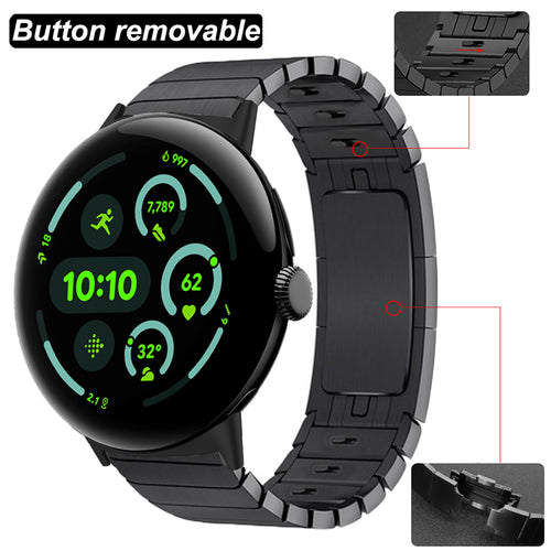 Bracelet métal premium à maillons Google Pixel Watch 5 - 45mm (noir)