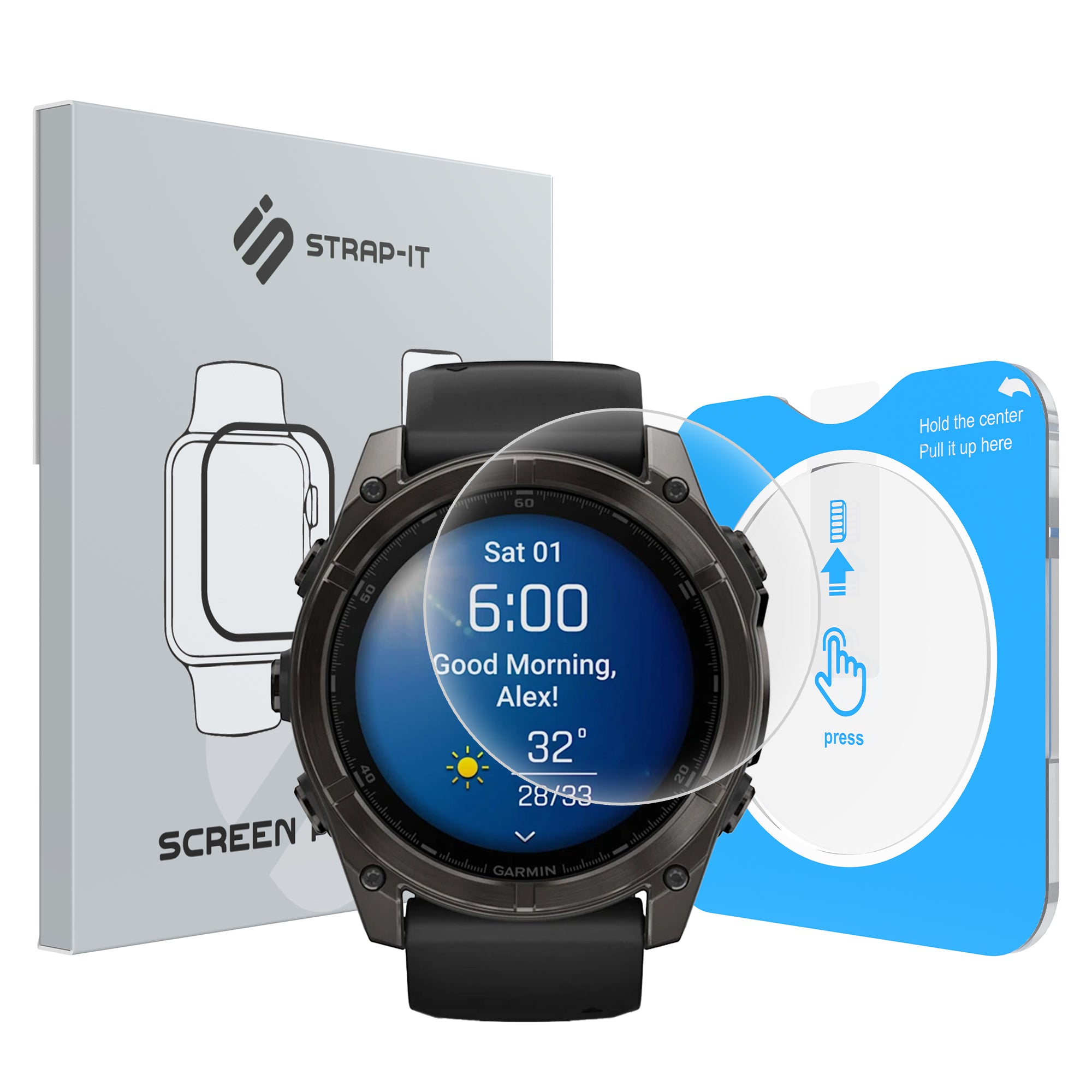 Protection d'écran avec outil de pose en un clic - Garmin Fenix 8 - 51mm