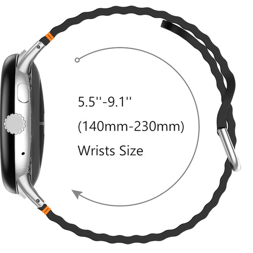 Bracelet silicone ondulé Google Pixel Watch 5 - 45mm (noir)