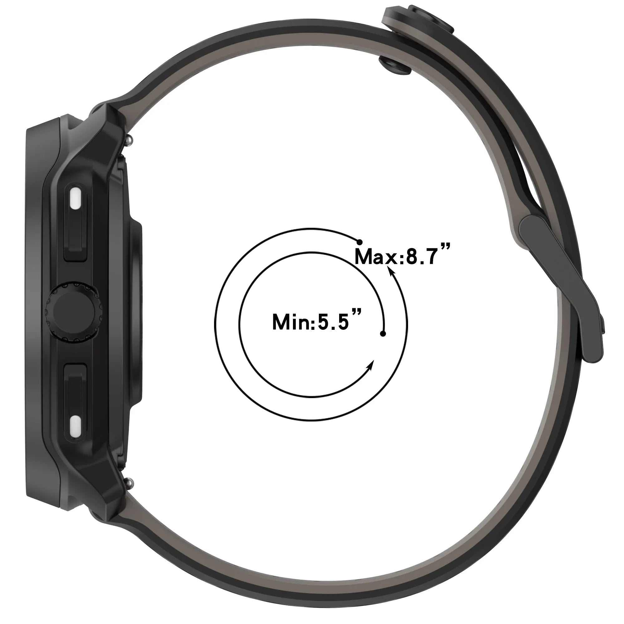 Polar Vantage V3 Striped Silicone Strap (Black)