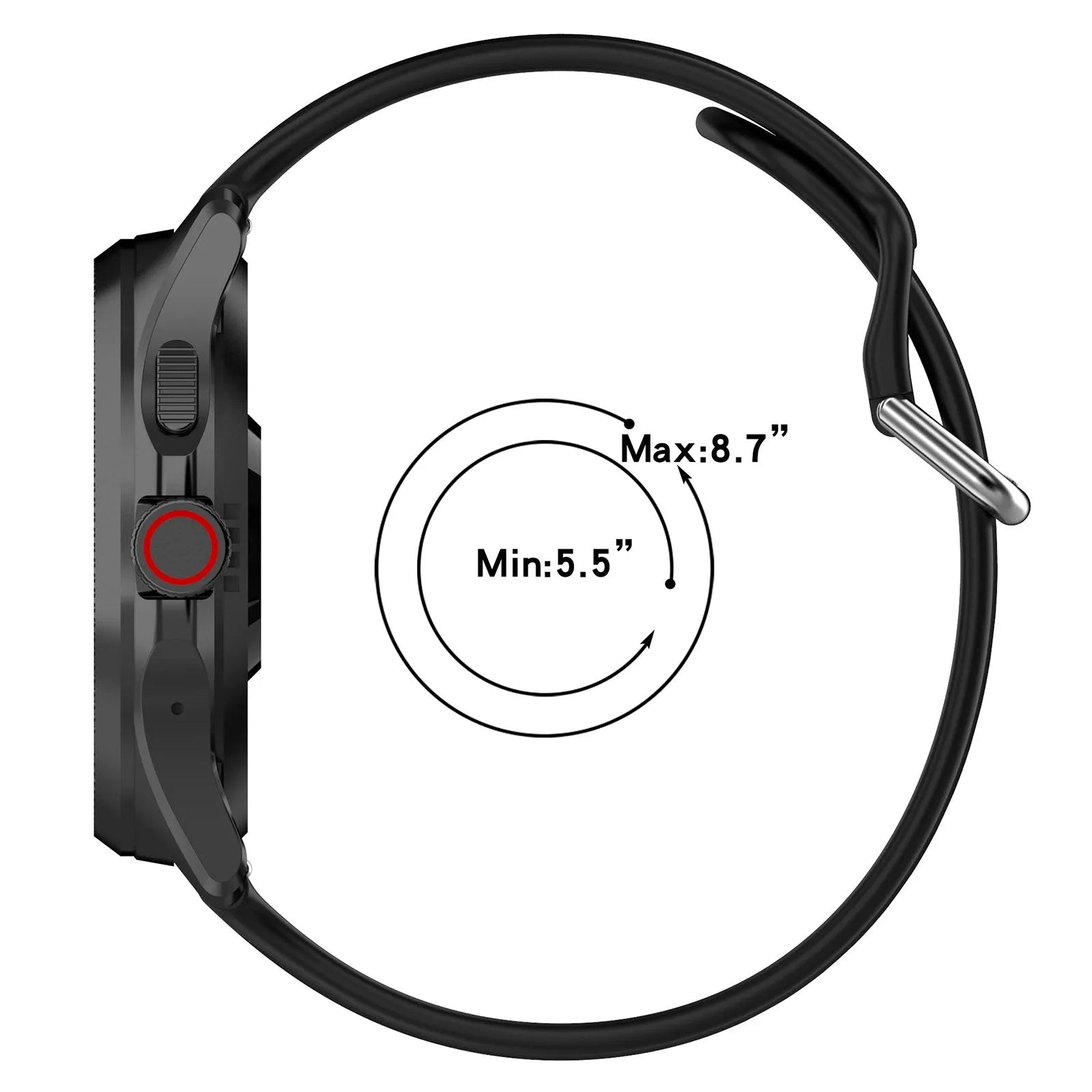 TicWatch Pro 5 Enduro Silicone Buckle Strap (Black)