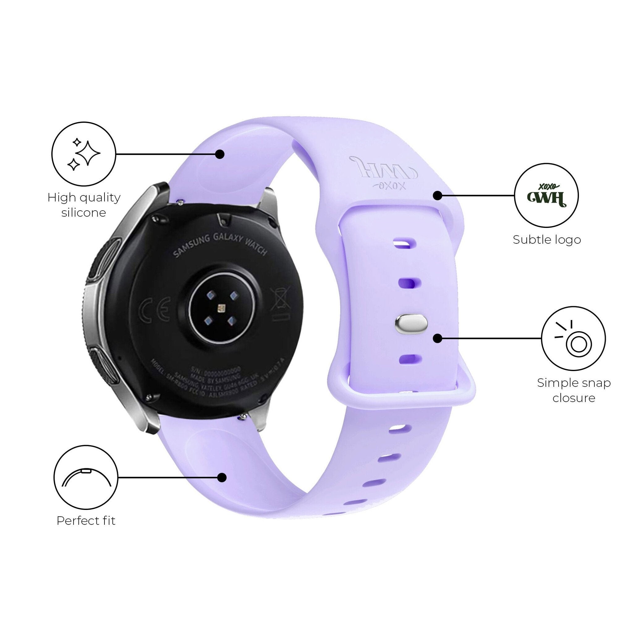 Bracelet silicone xoxo Wildhearts Samsung Gear S3 (lilas)