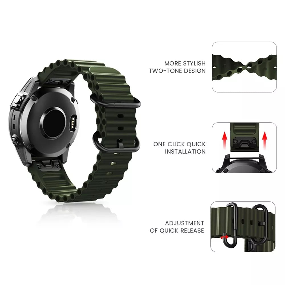 Bracelet océan Garmin D2 Delta (vert militaire)