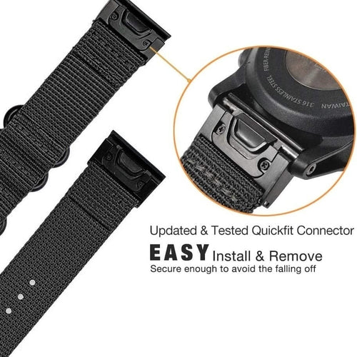 Bracelet nylon boucle Garmin Tactix 7 Pro (noir)