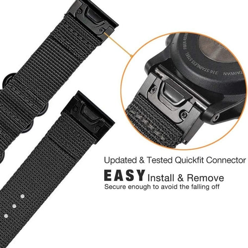 Bracelet nylon avec boucle Garmin D2 Delta PX (noir)