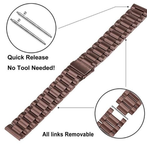 Bracelet acier Garmin Vivomove HR (brun bronze)