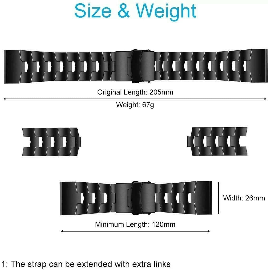 Bracelet titane Garmin D2 Mach 1 Pro (noir)