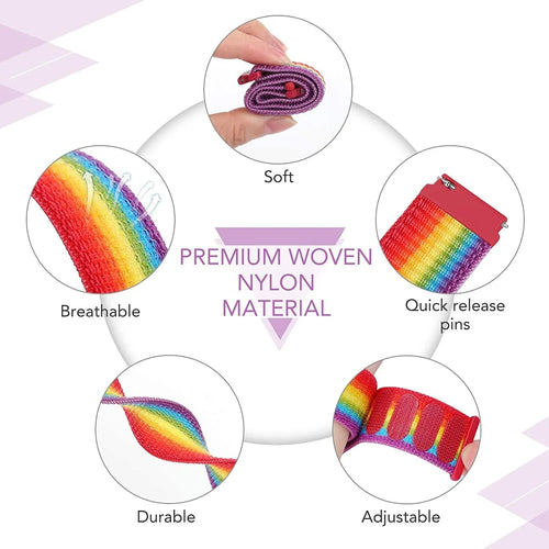 Bracelet nylon Amazfit GTS 4 (arc-en-ciel)