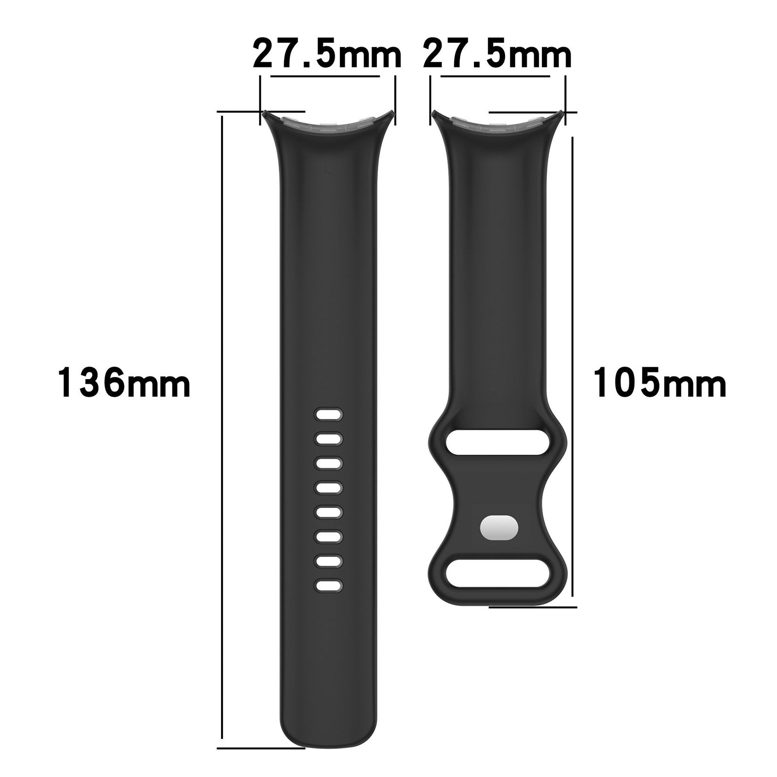 Google Pixel Watch 4 - 41mm Silicone Classic Strap (Black)