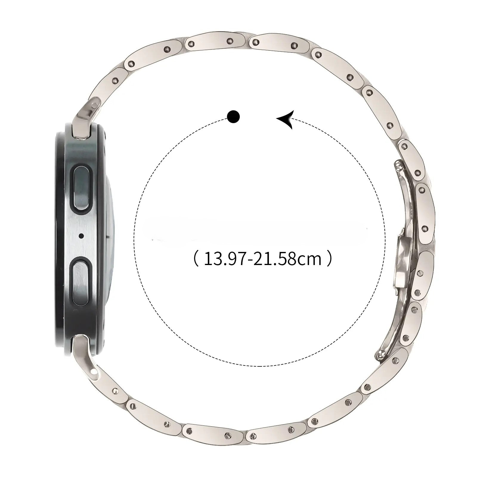 Bracelet acier fin Samsung Galaxy Watch 8 Classic (lumière stellaire)