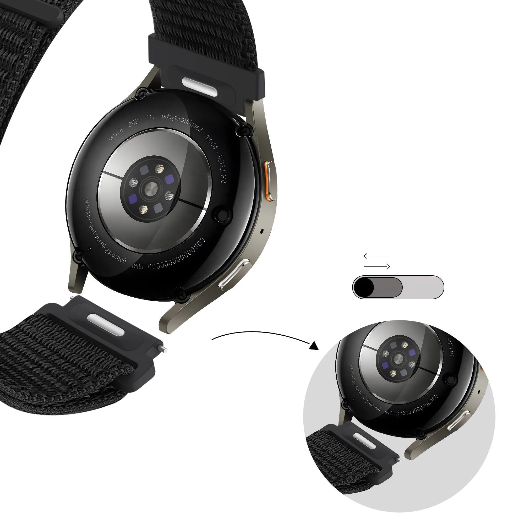 Bandz Bracelet nylon 'Easy Fit' Polar Vantage M (noir)