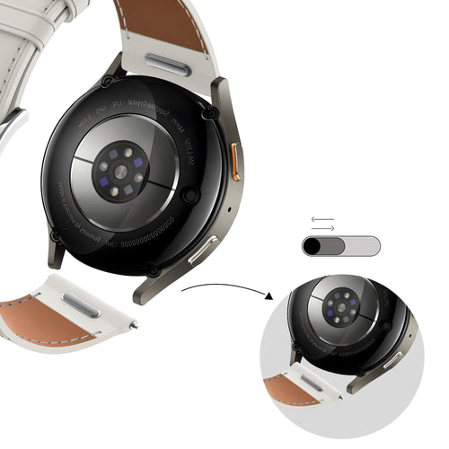 Bandz Huawei Watch GT 4 - 41mm Leather Strap 'Easy Fit' (White)
