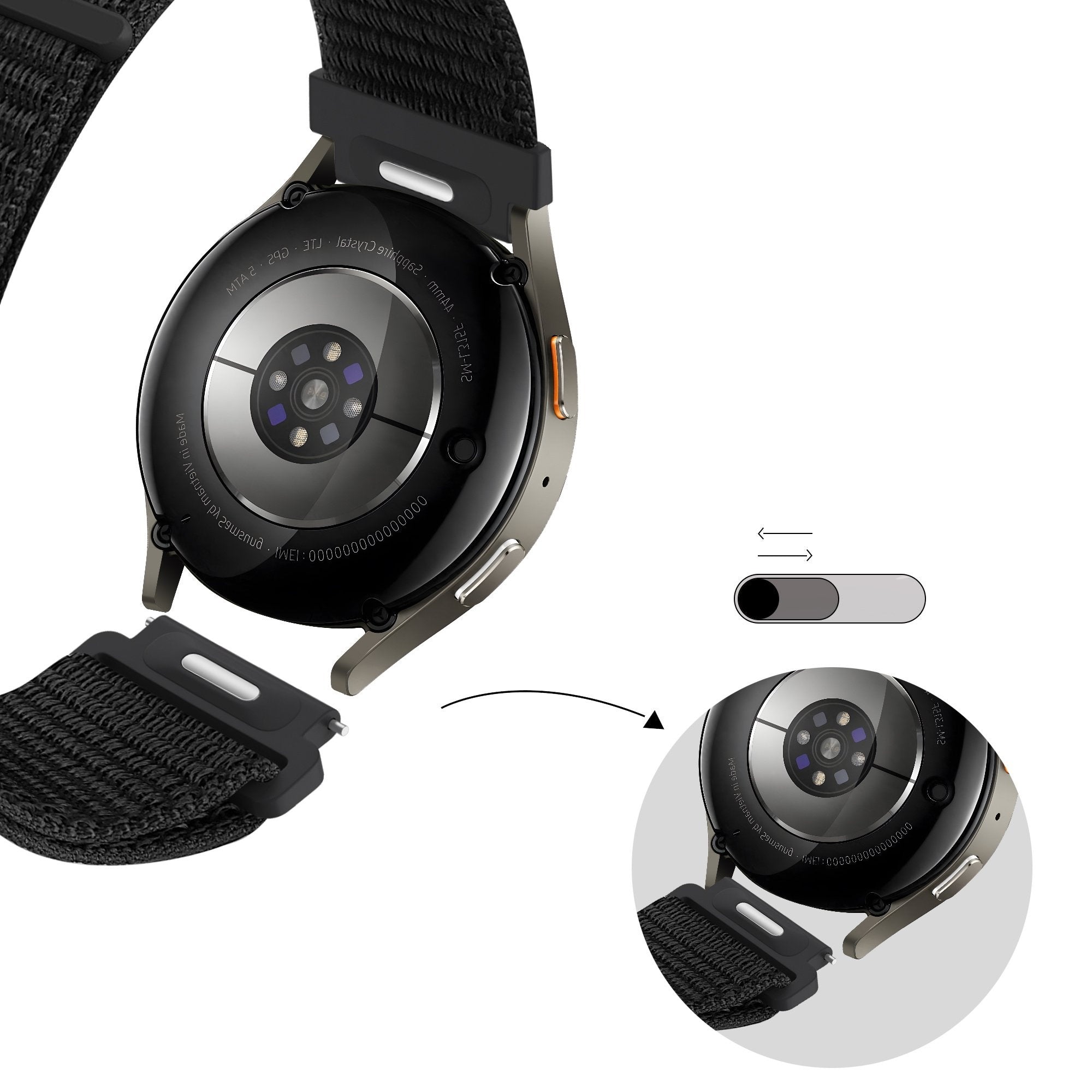 Bandz Xiaomi Mi Watch Nylon Strap 'Easy Fit' (Black)