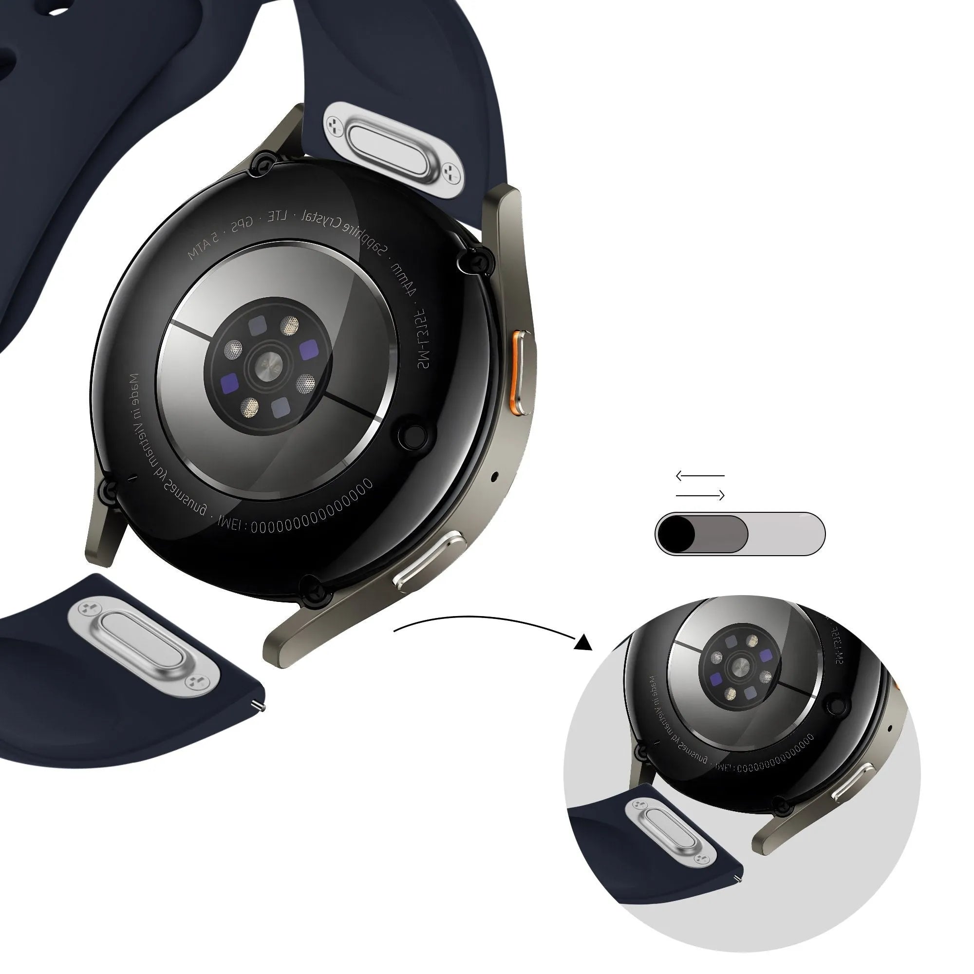 Bandz Bracelet sport 'Easy Fit' Amazfit GTR 4 (bleu foncé)