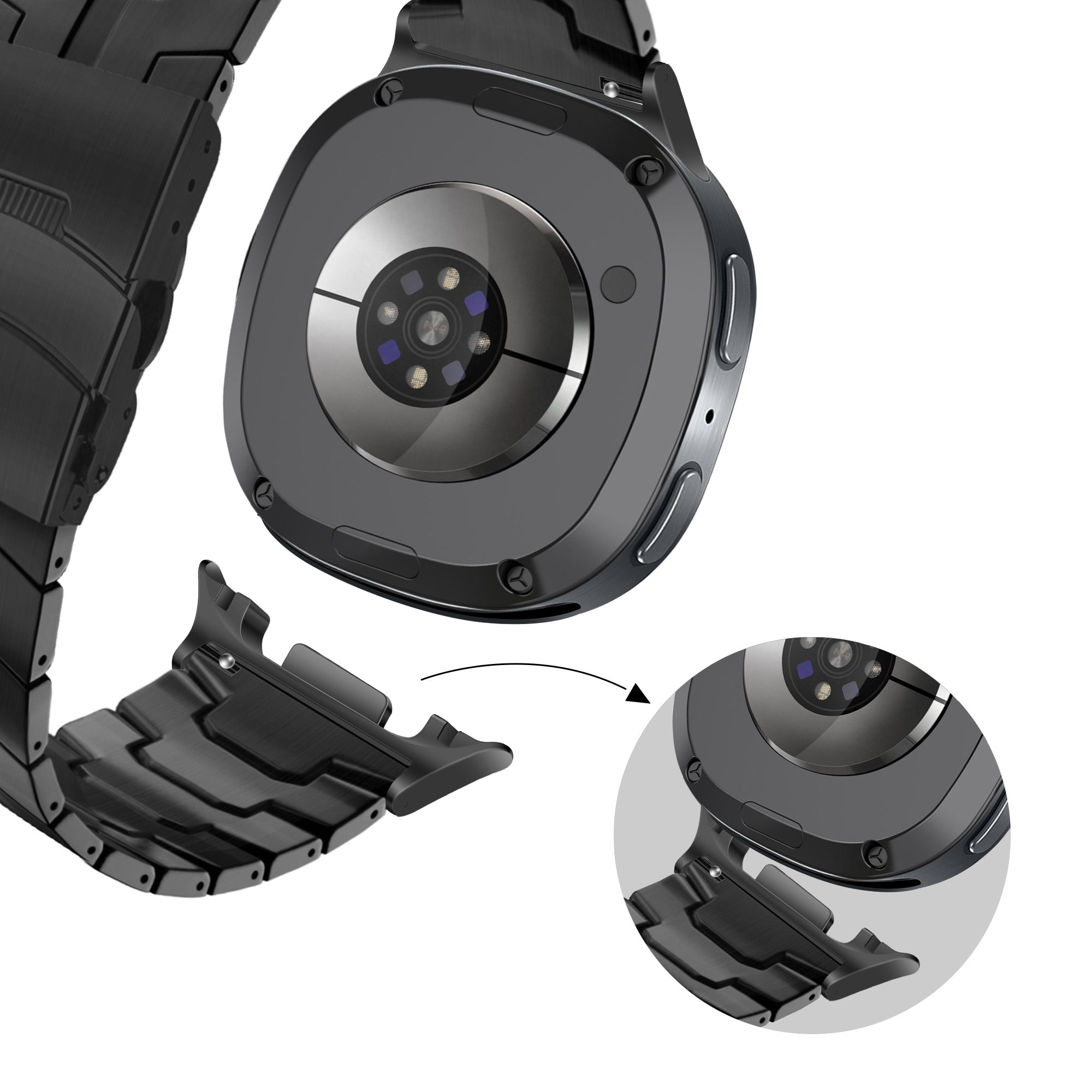 Bracelet iron en acier Samsung Galaxy Watch 9 - 44mm (noir)