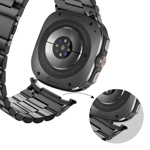 Bandz Bracelet à maillons en acier 'Deluxe' Samsung Galaxy Watch Ultra (noir)