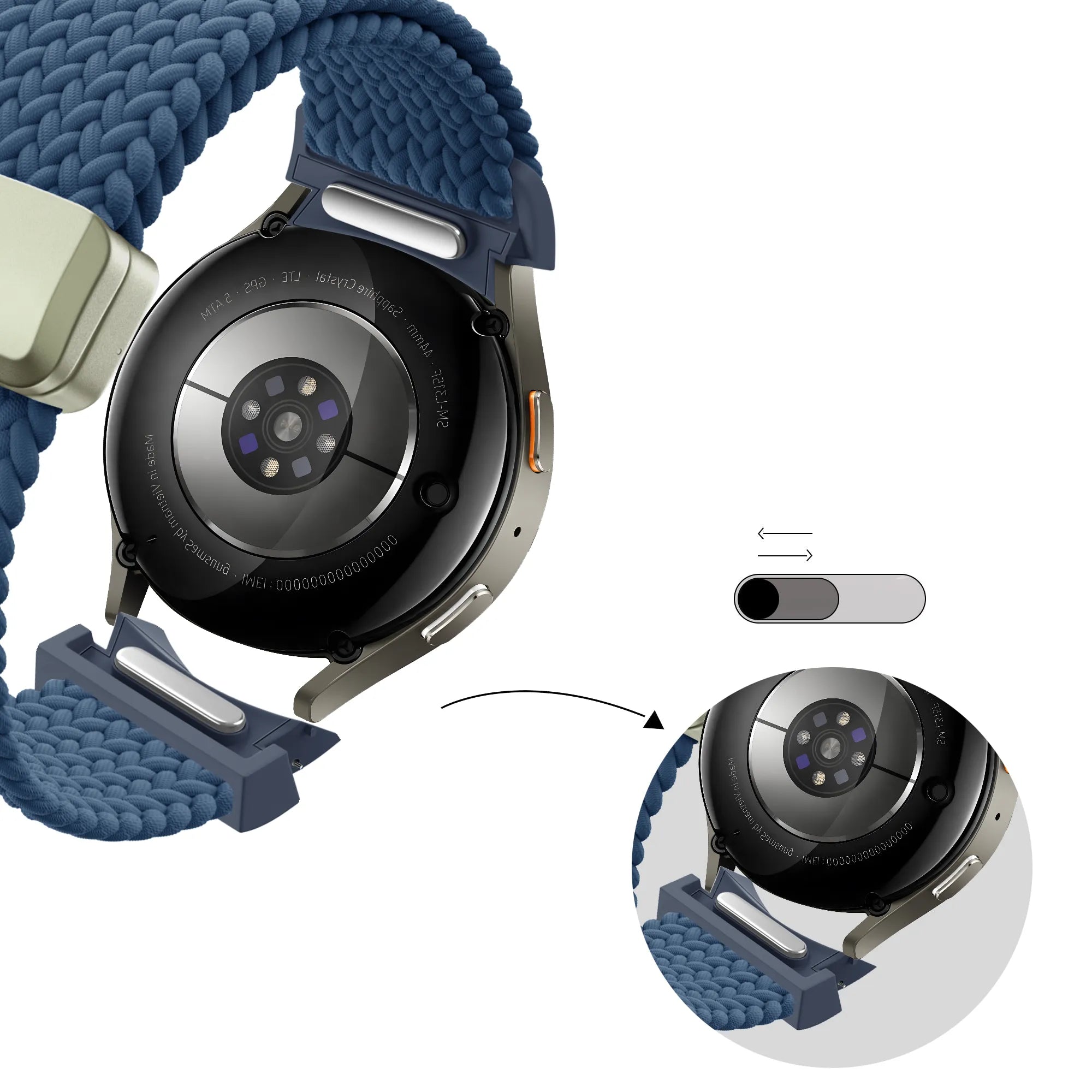 Bandz Bracelet trensé 'Easy Fit' Samsung Galaxy Watch FE (bleu)