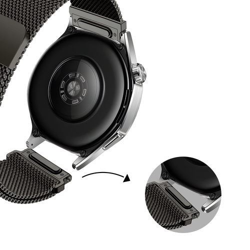 Bandz Bracelet milanais 'One Push' Xiaomi Mi Watch (gris titane)
