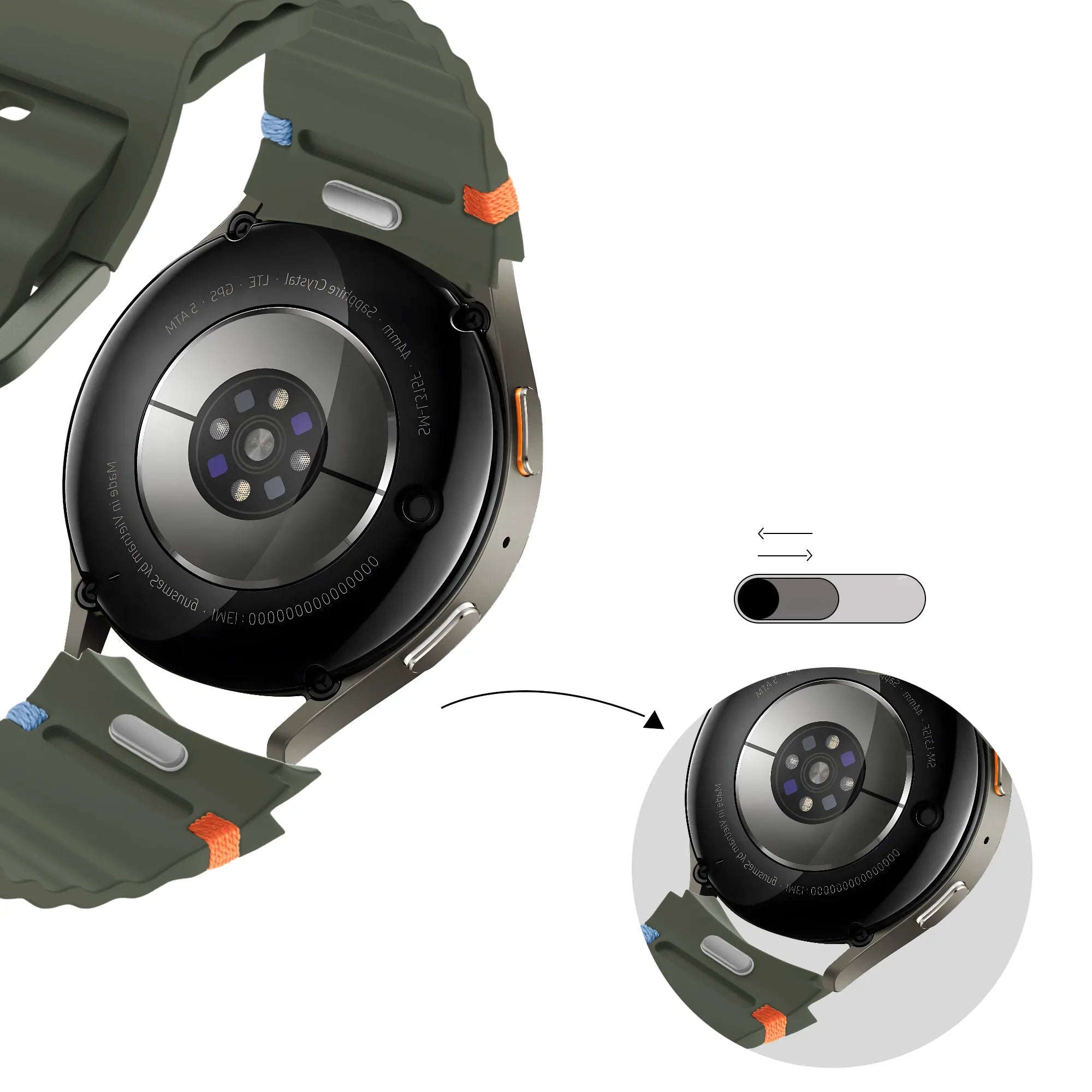 Bandz Bracelet Wave 'Easy Fit' Samsung Galaxy Watch 6 - 44mm (vert)