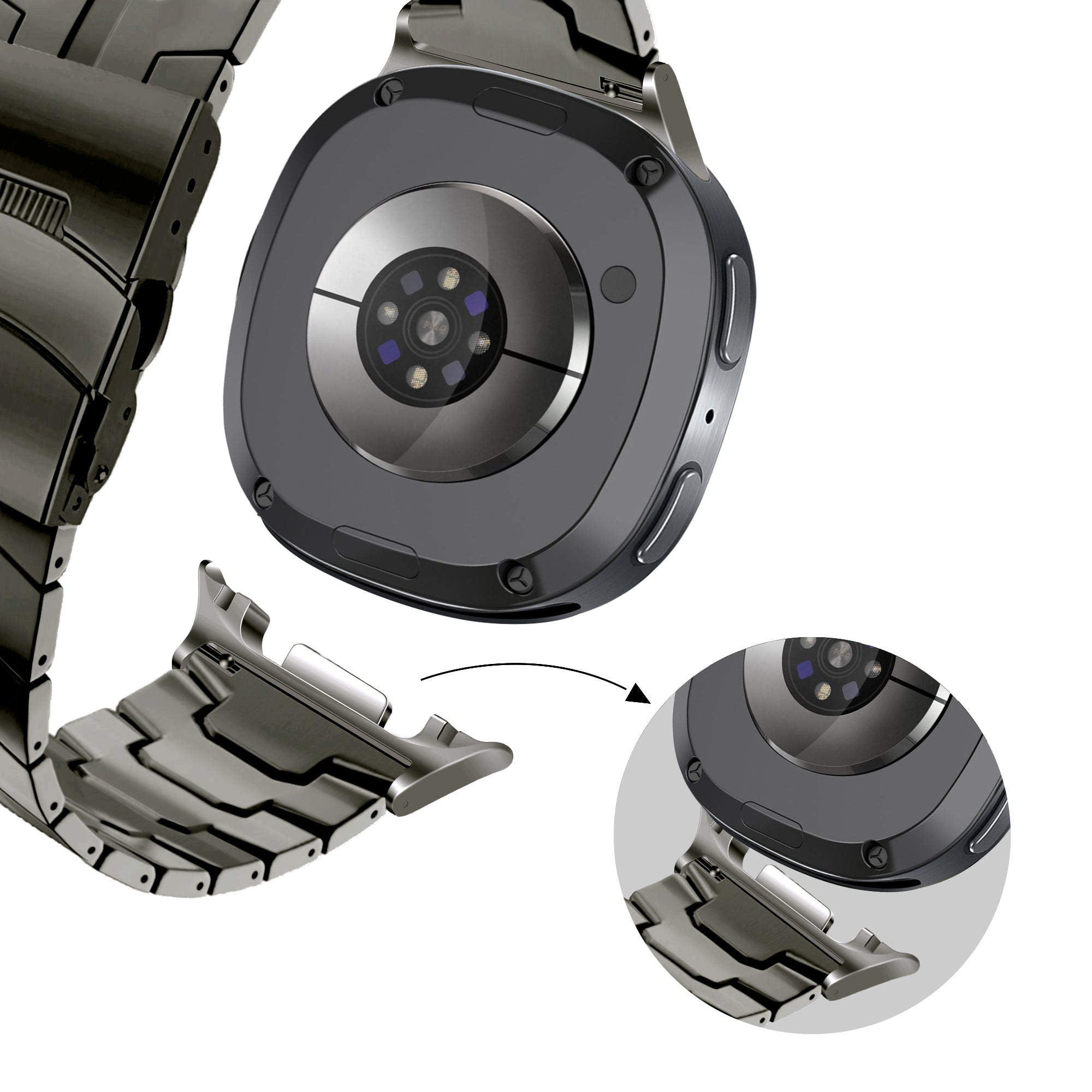 Bracelet iron en acier Samsung Galaxy Watch 9 - 44mm (graphite)
