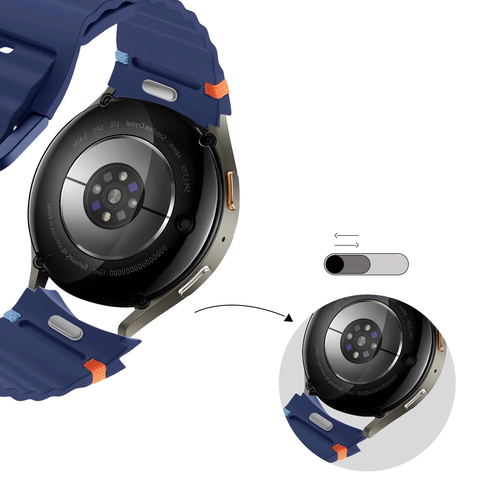 Bandz Bracelet Wave 'Easy Fit' Samsung Galaxy Watch 5 Pro (bleu foncé)