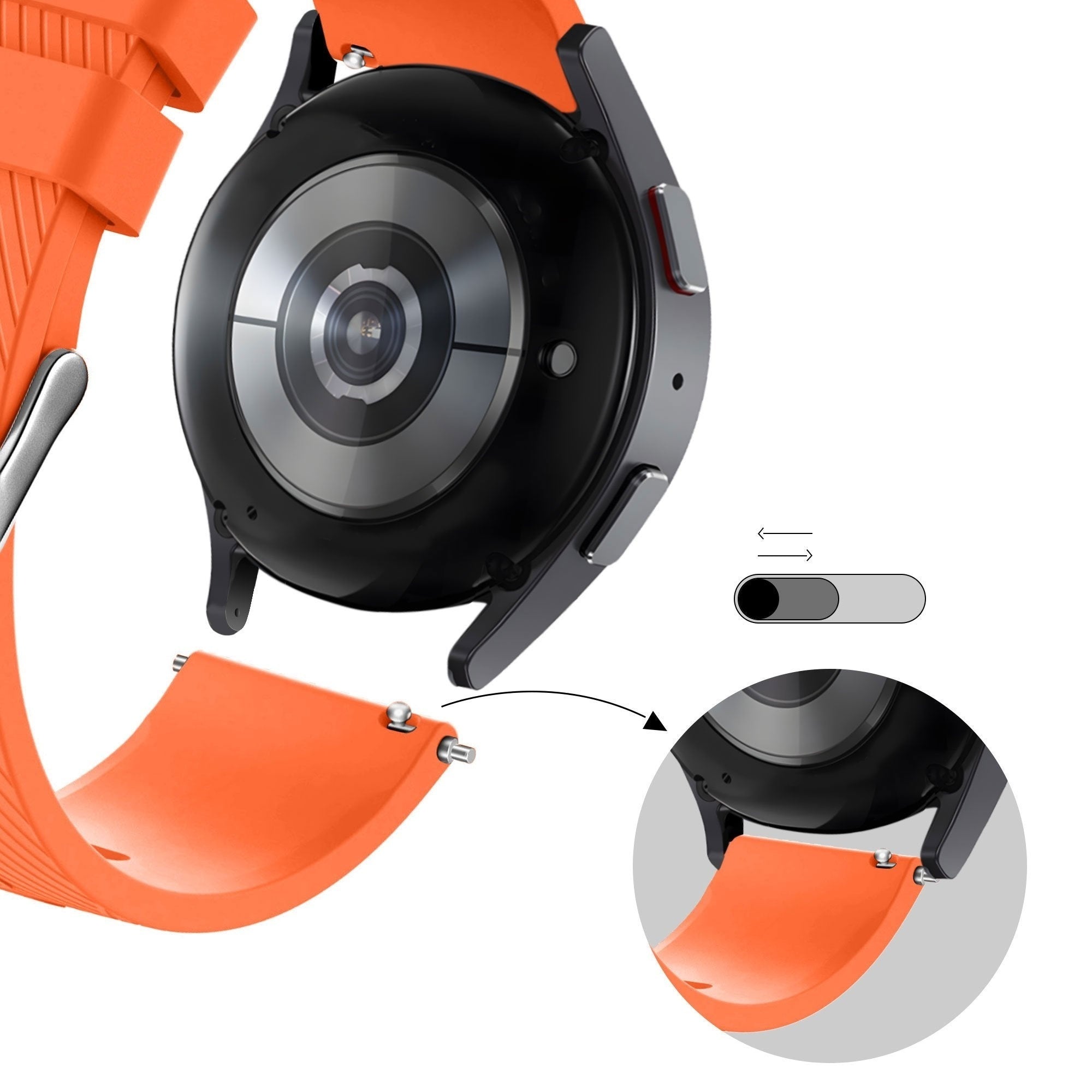 Bandz Bracelet silicone 'Deluxe' Amazfit Active 3 Premium (orange)