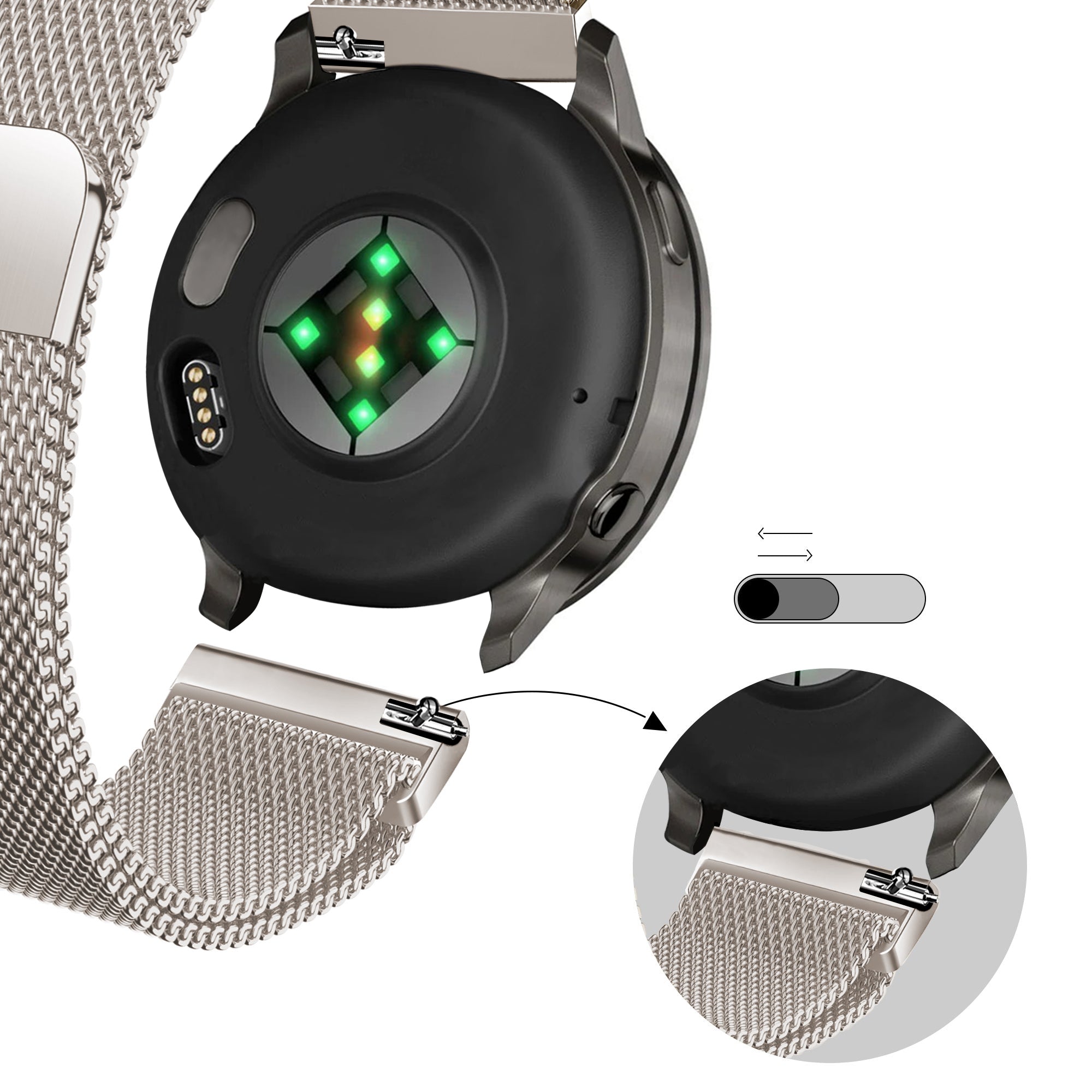 Bandz Bracelet milanais Loop Garmin Venu 4 - 41mm (lumière stellaire)