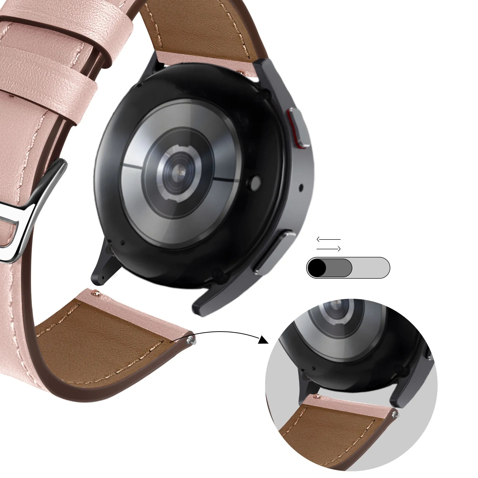 Bandz Bracelet cuir 'Deluxe' Stahlgear Luna (rose)