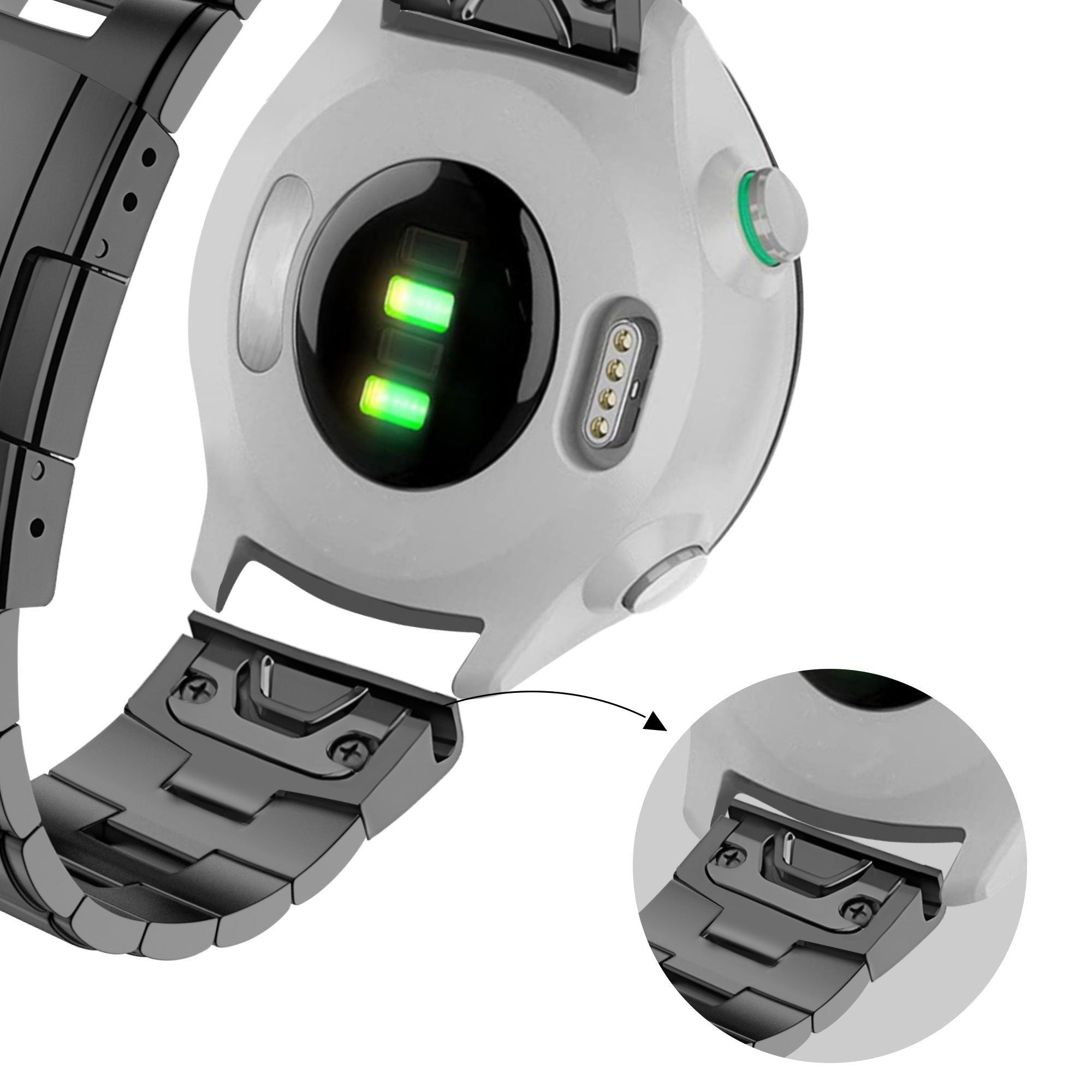 Bandz Bracelet titane Garmin Forerunner 965 (gris)