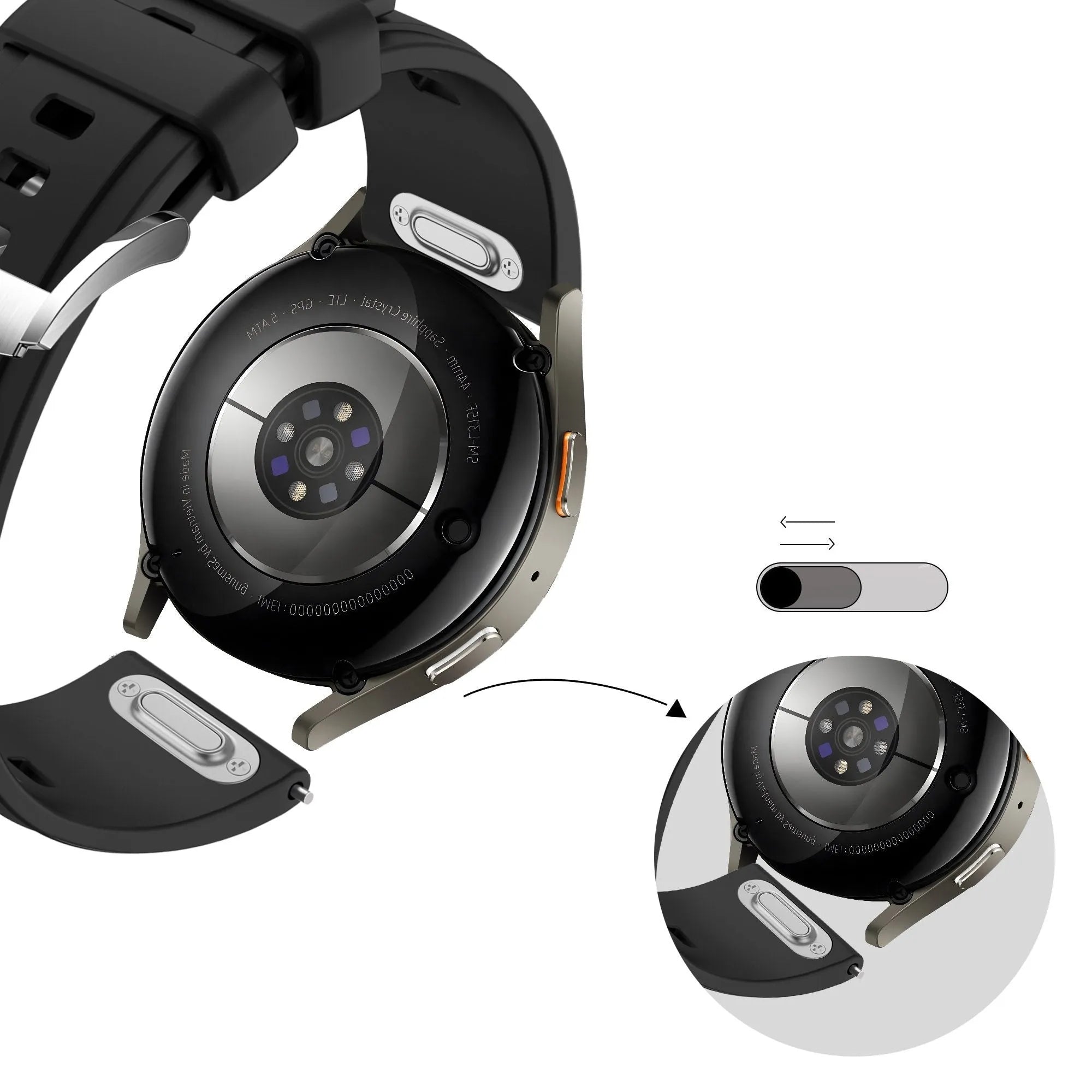 Bandz Bracelet silicone 'Easy Fit' Gard Pro Health Smartwatch 3 - 41mm (noir)