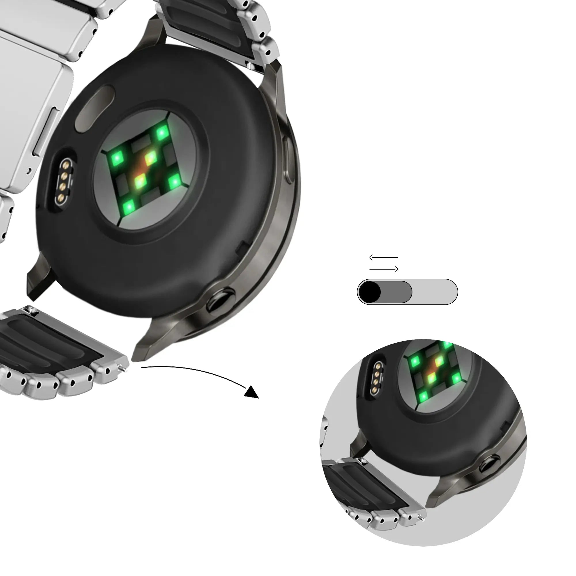 Bandz Coros Pace 3 Titanium Strap 'Hybrid' (Titanium/Black)