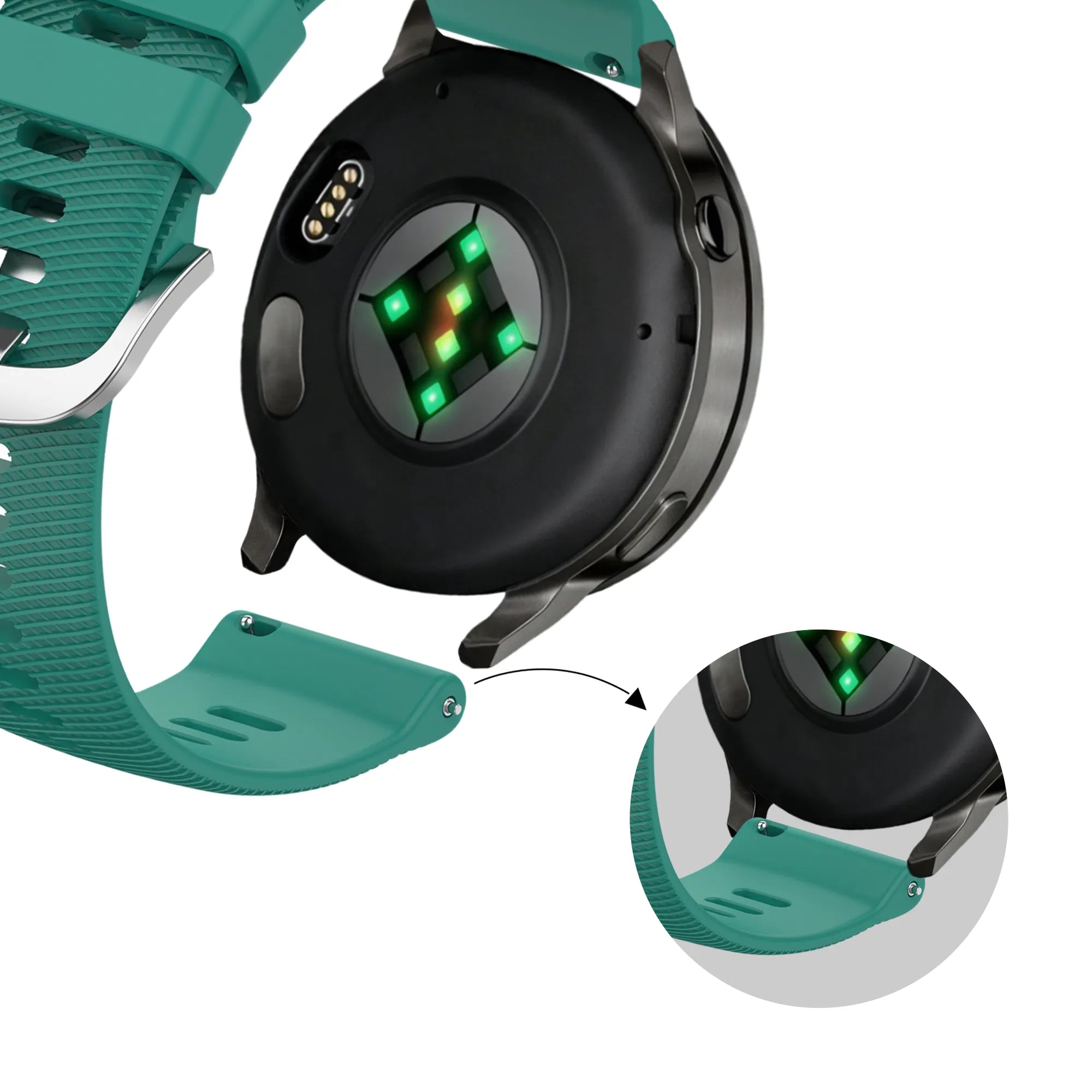 Bandz Bracelet silicone 'Deluxe' Garmin Vivomove 3s (viridien)