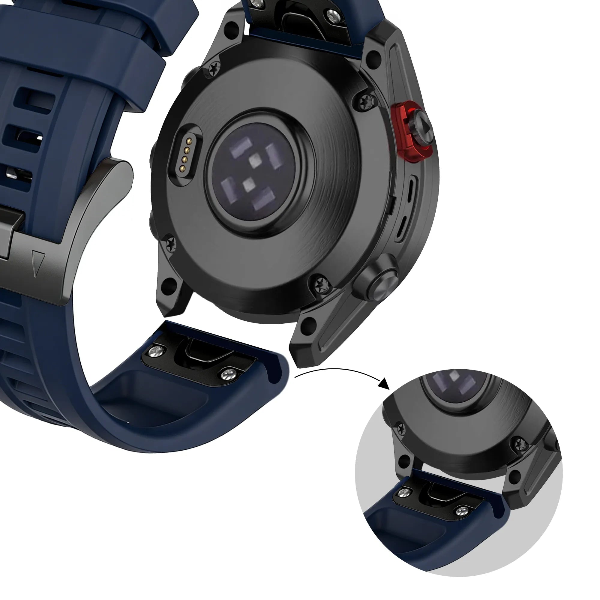 Bandz Bracelet silicone 'Classic' Garmin Fenix 5s / 6s (bleu foncé)