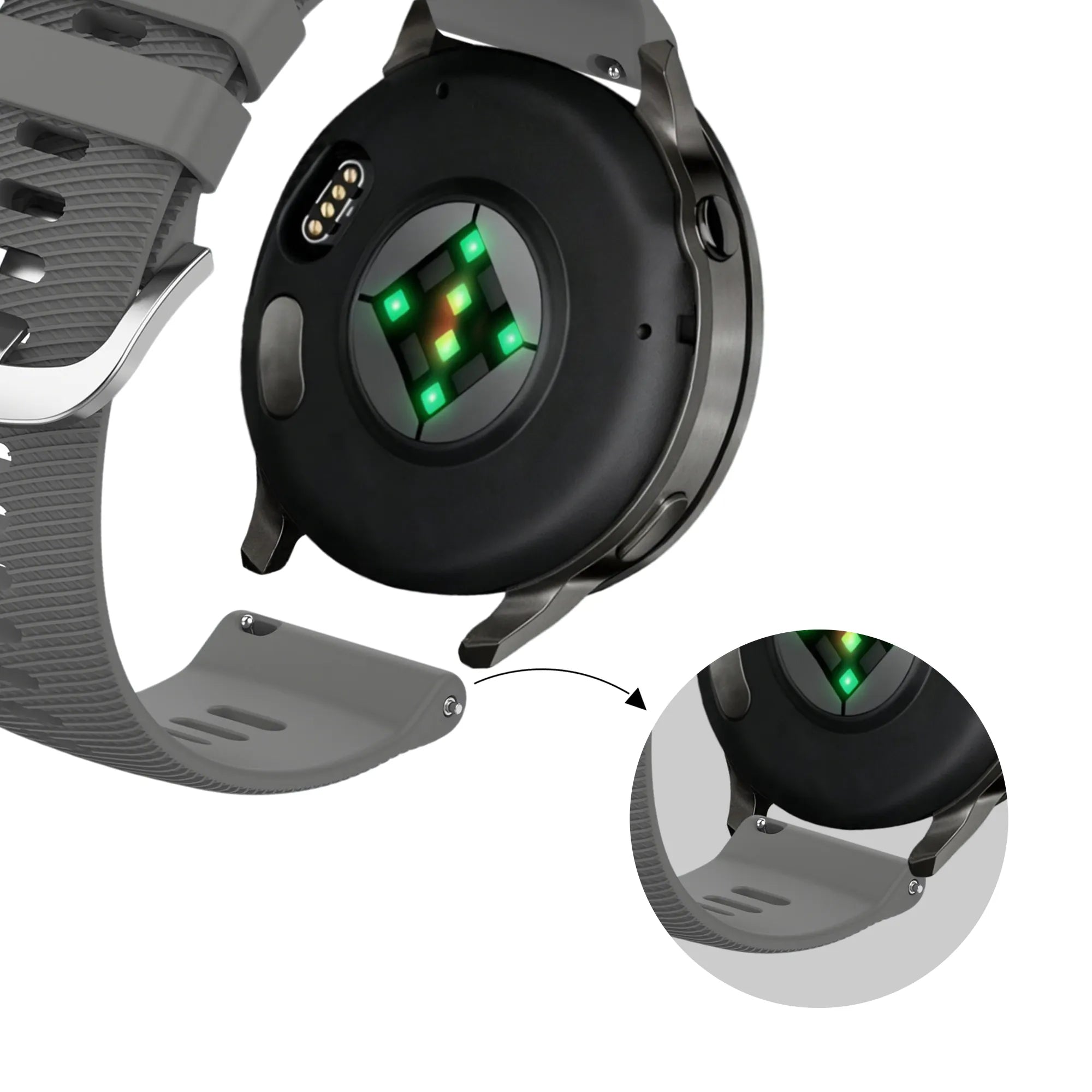 Bandz Bracelet silicone 'Deluxe' Garmin Venu 4 - 41mm (gris foncé)