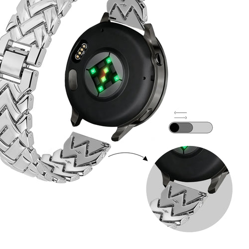 Bandz Garmin Vivomove 3s Metal Strap 'V-Type' (Silver)