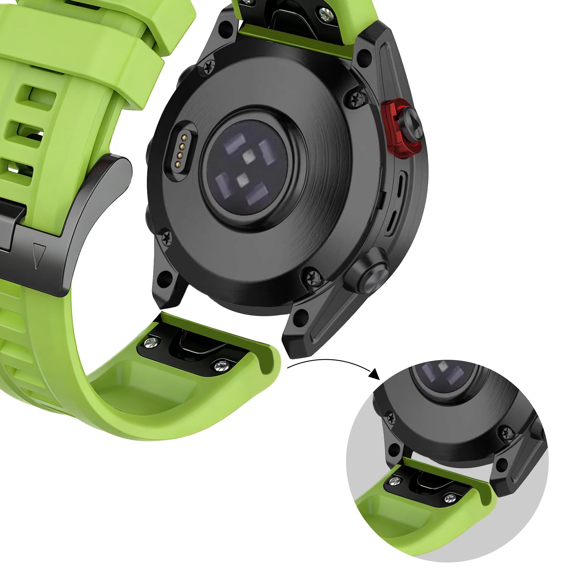Bandz Bracelet silicone 'Classic' Garmin Fenix 5s / 6s (verte clair)