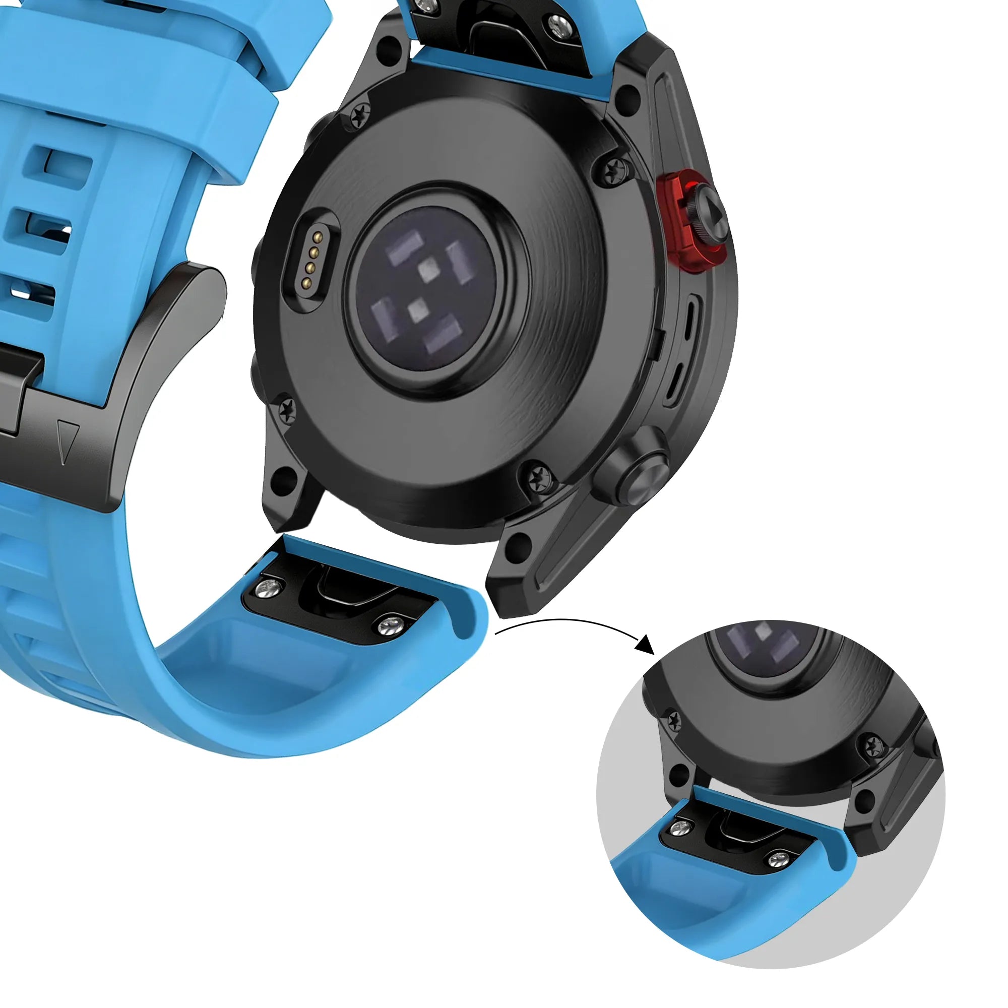 Bandz Bracelet silicone 'Classic' Garmin D2 Bravo (bleu ciel)