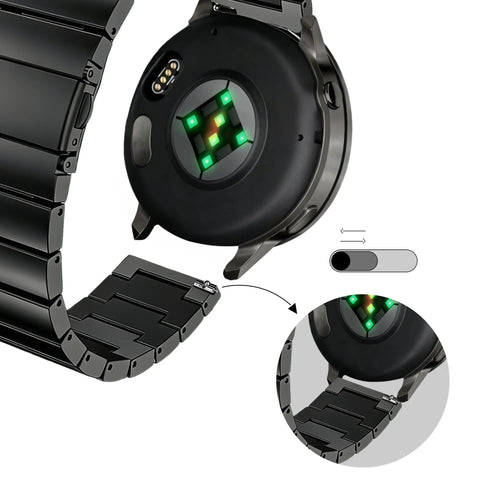 Bandz Bracelet acier 'One Bead' Garmin Venu 2 (noir)