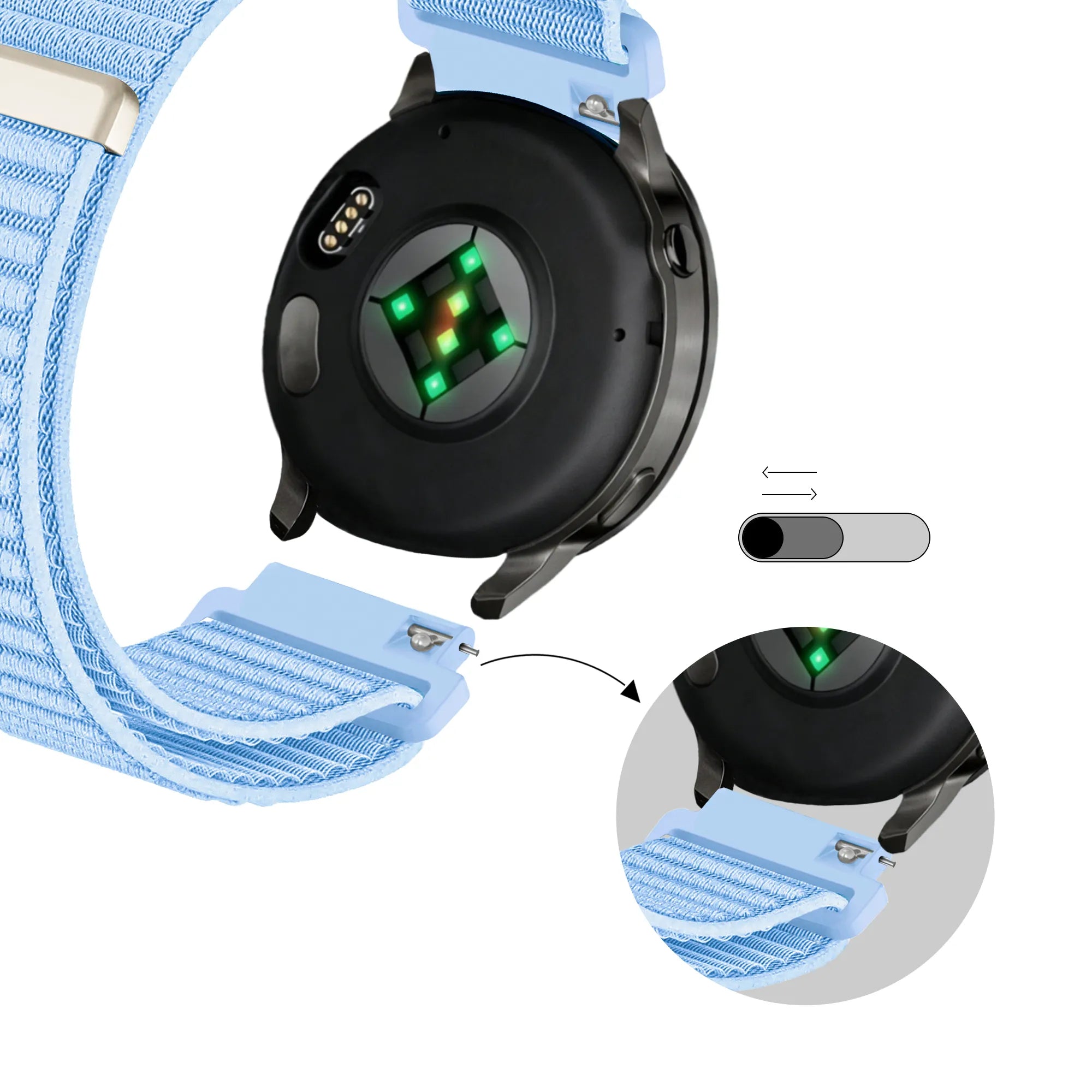 Bandz Garmin Approach S12 Nylon Strap 'Wave' (Light Blue)
