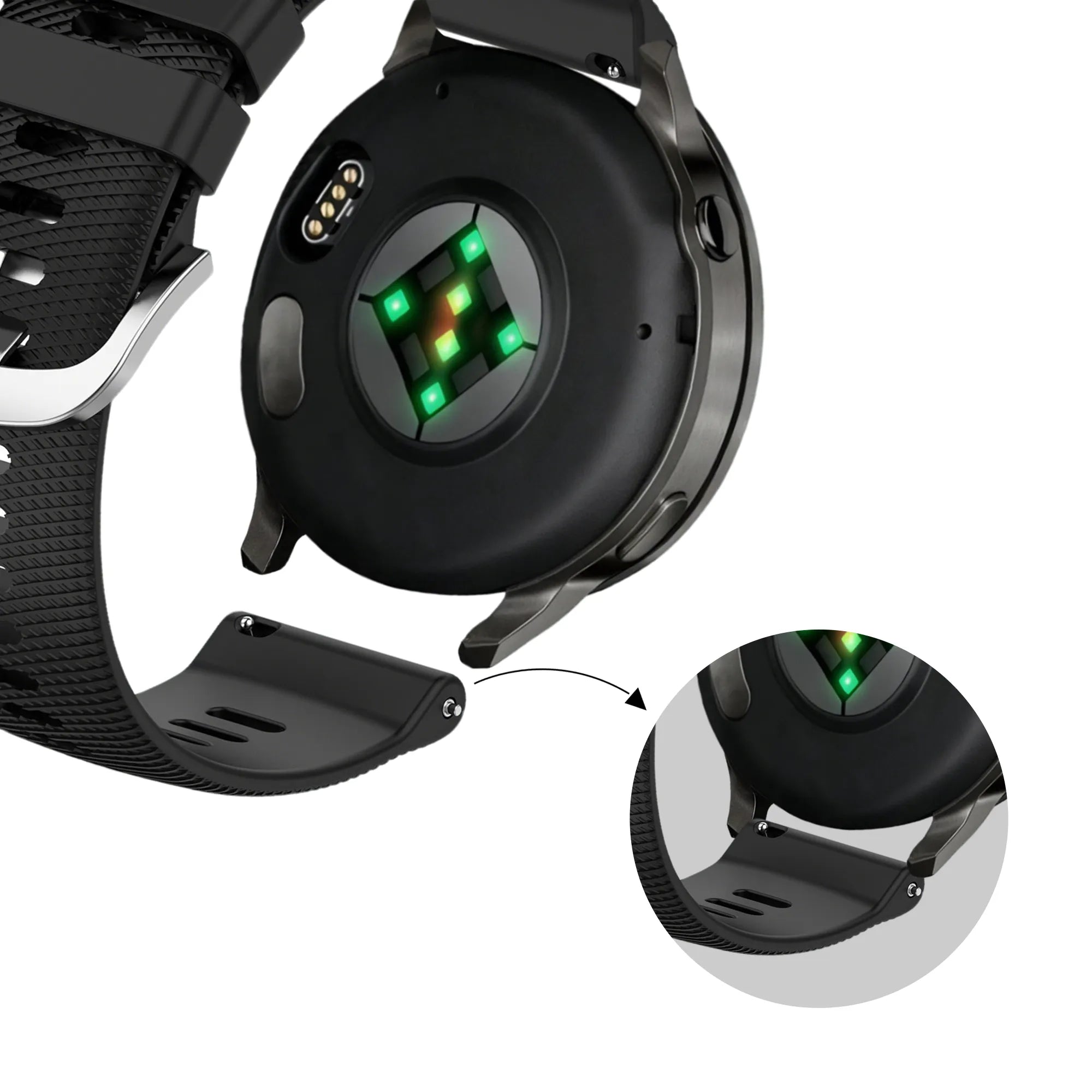 Bandz Bracelet silicone 'Deluxe' Garmin Forerunner 255s (noir)