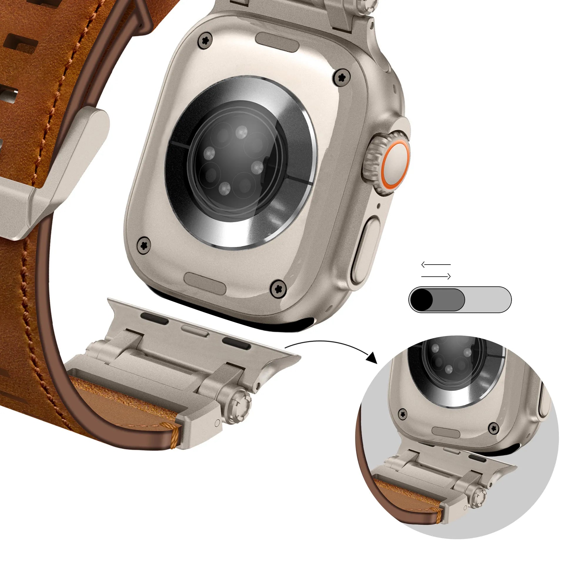 Bandz Apple Watch Leather Strap 'Explorer' (Brown)