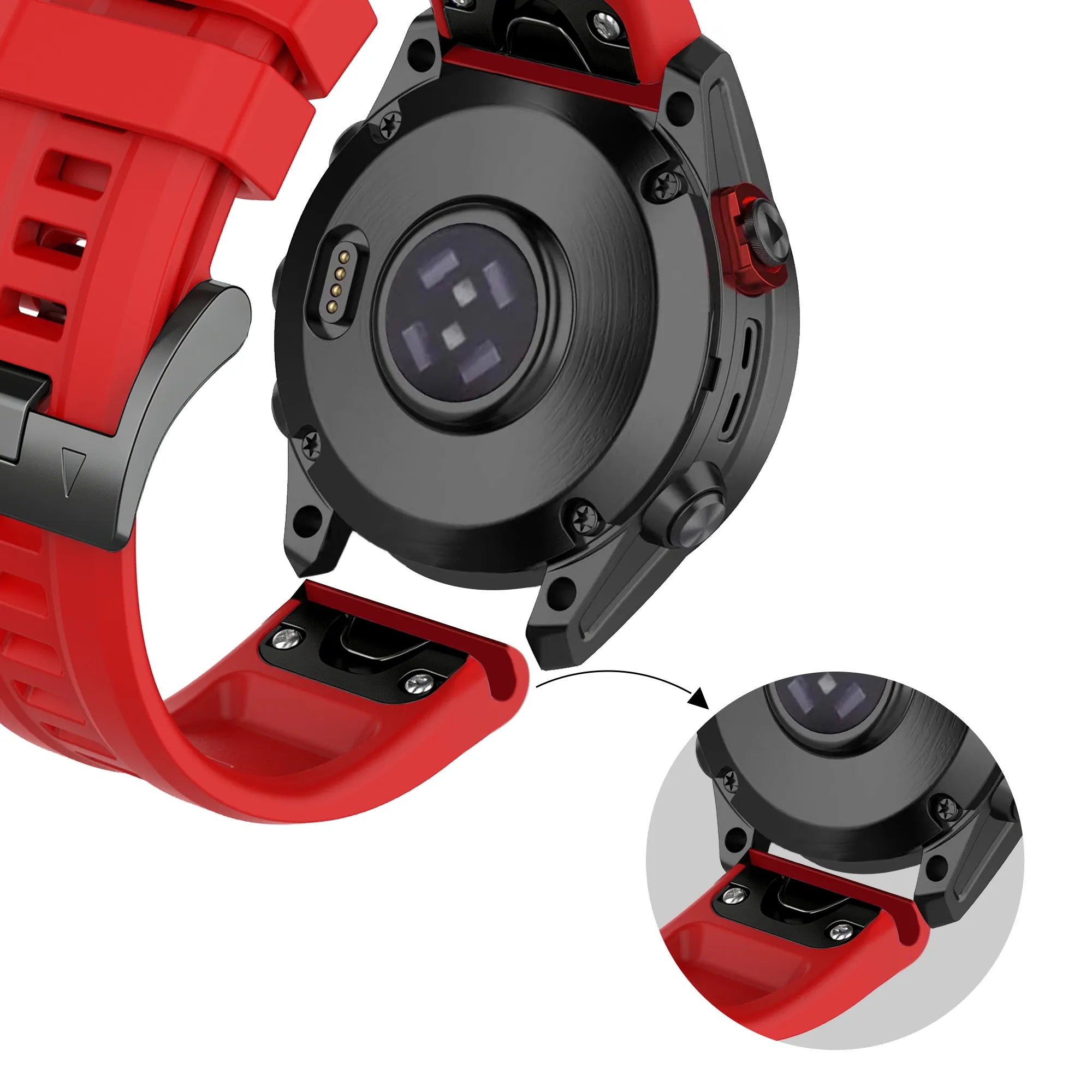 Bandz Bracelet silicone 'Classic' Garmin D2 Delta (rouge)