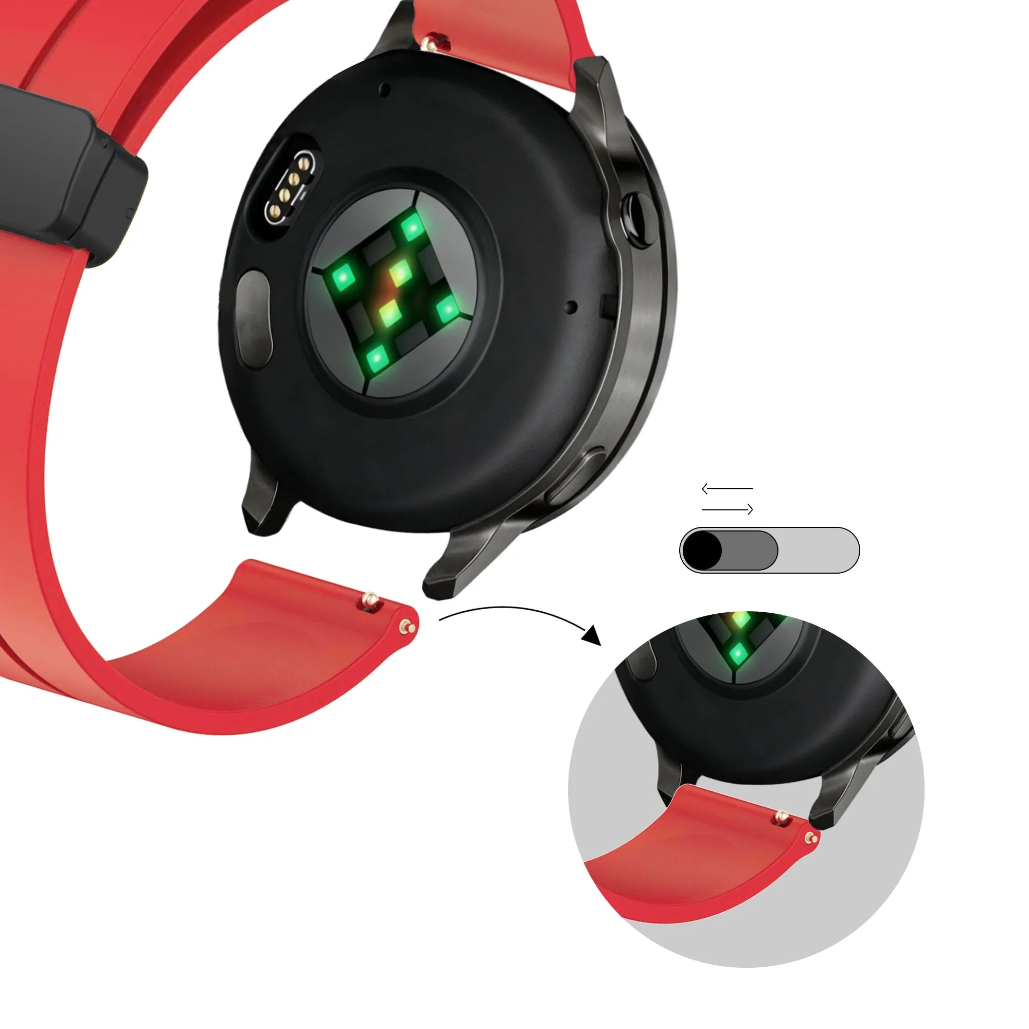 Bandz Bracelet silicone avec boucle en D Garmin Venu 2 (rouge)