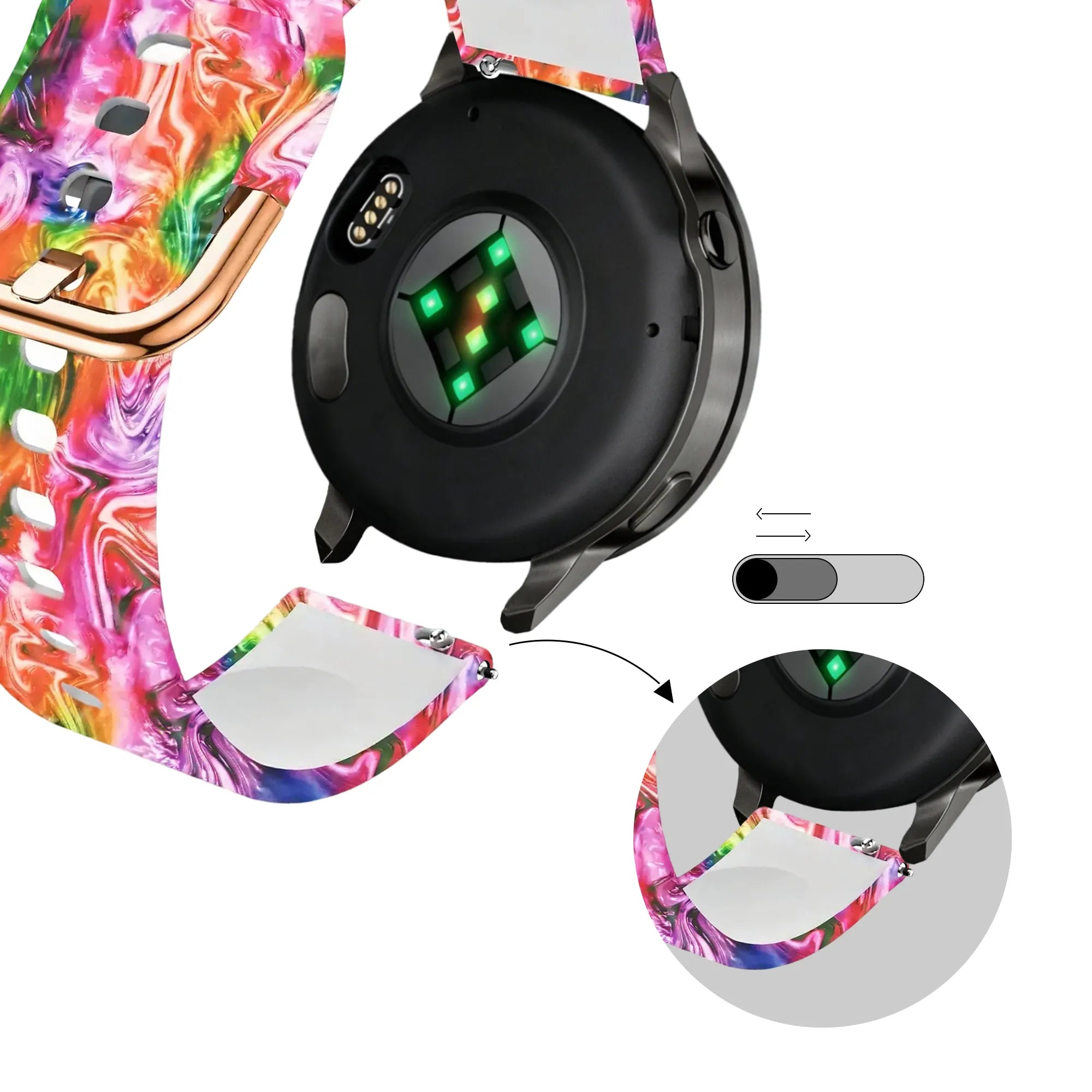 Bandz Bracelet silicone 'Coloré' Garmin Approach S44
