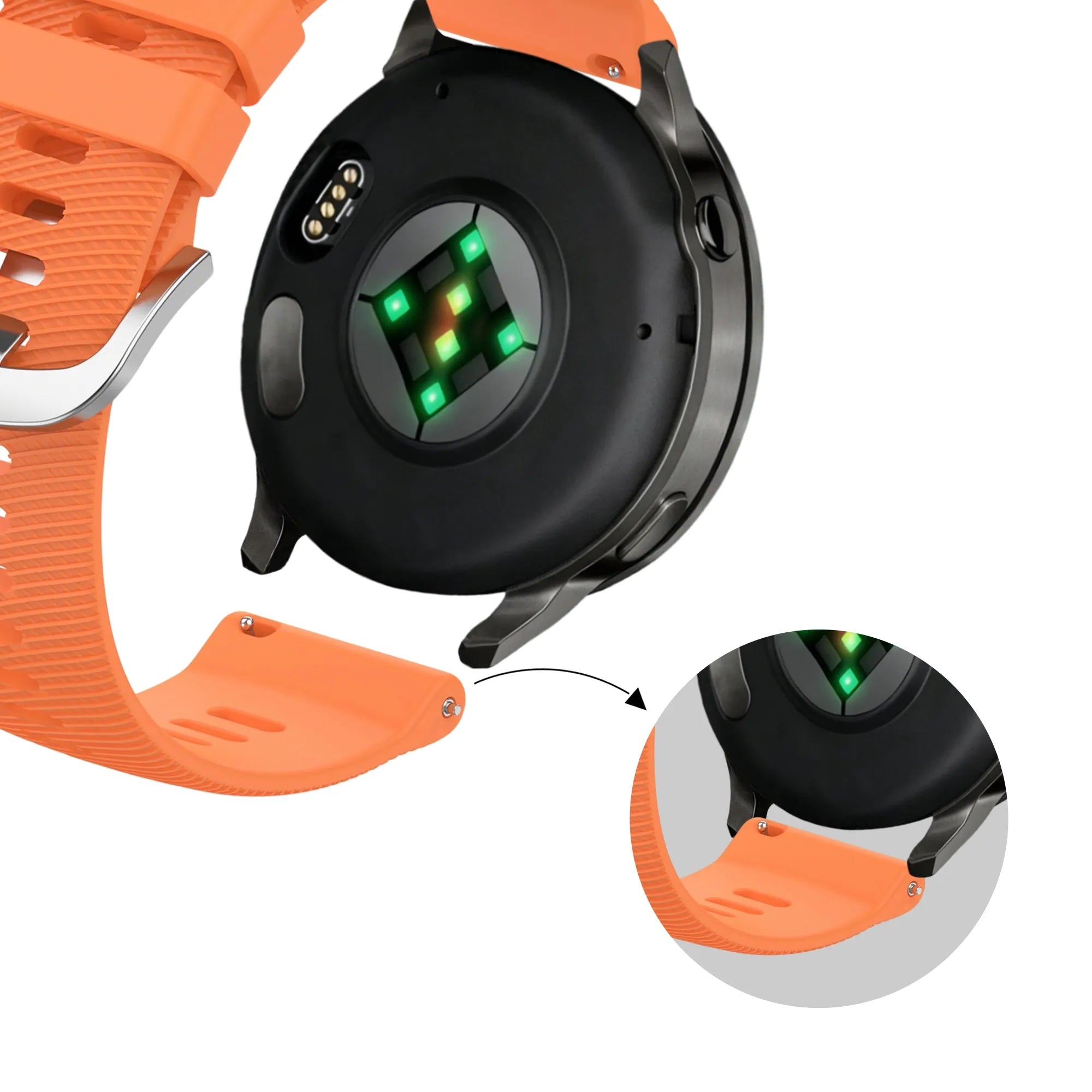 Bandz Bracelet silicone 'Deluxe' Garmin Venu 2s (orange)