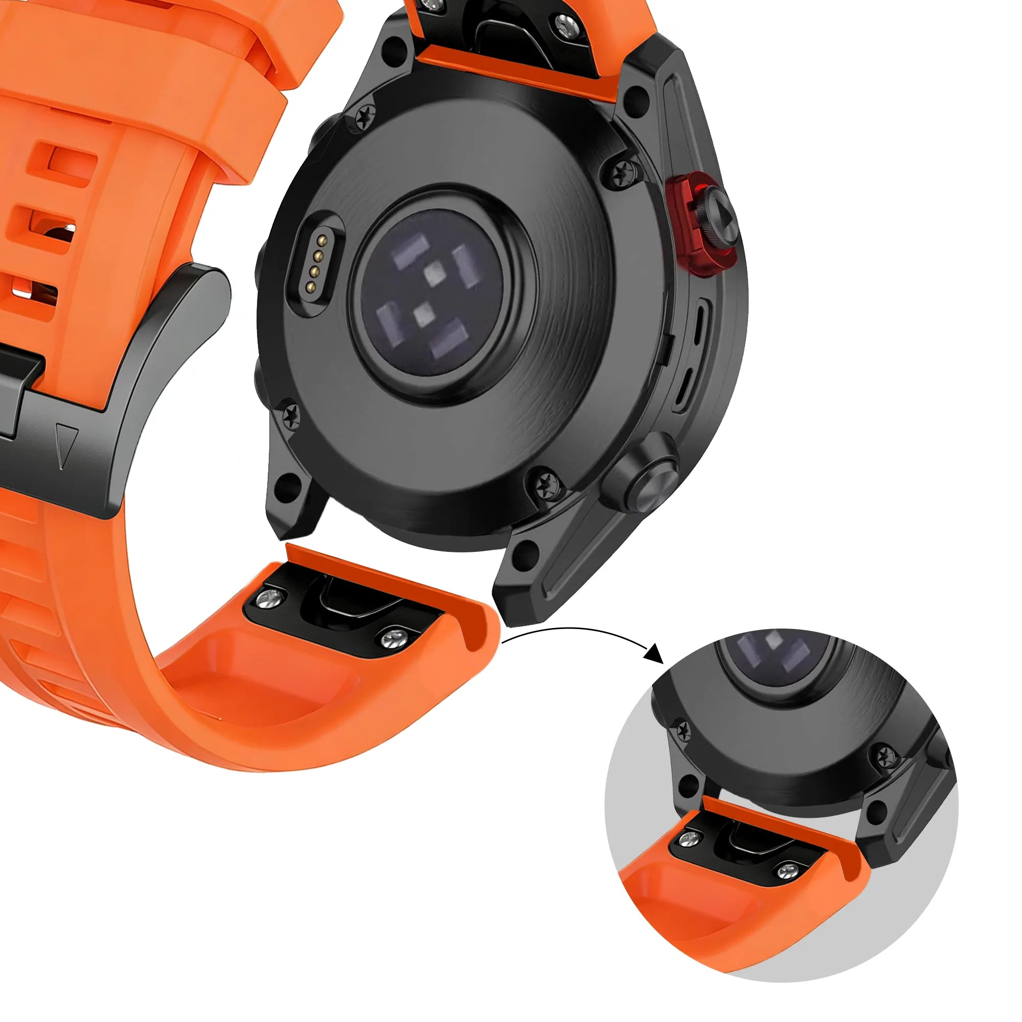 Bandz Bracelet silicone 'Classic' Garmin Fenix 5s / 6s (orange)
