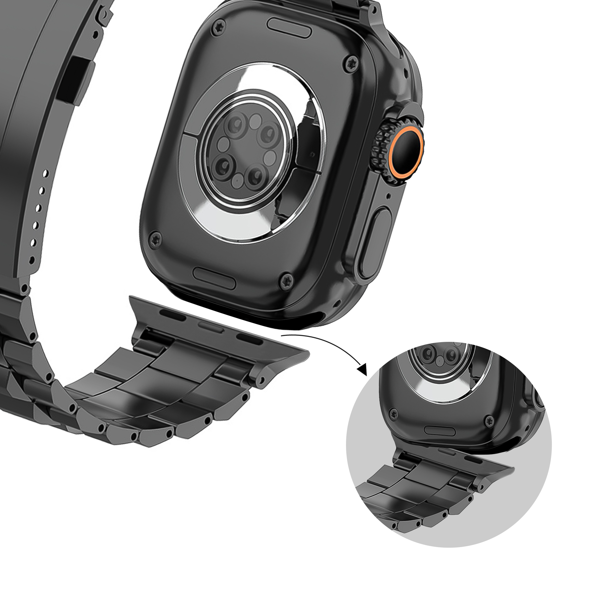 Bandz Bracelet titan 'Deluxe' Apple Watch Ultra (noir)
