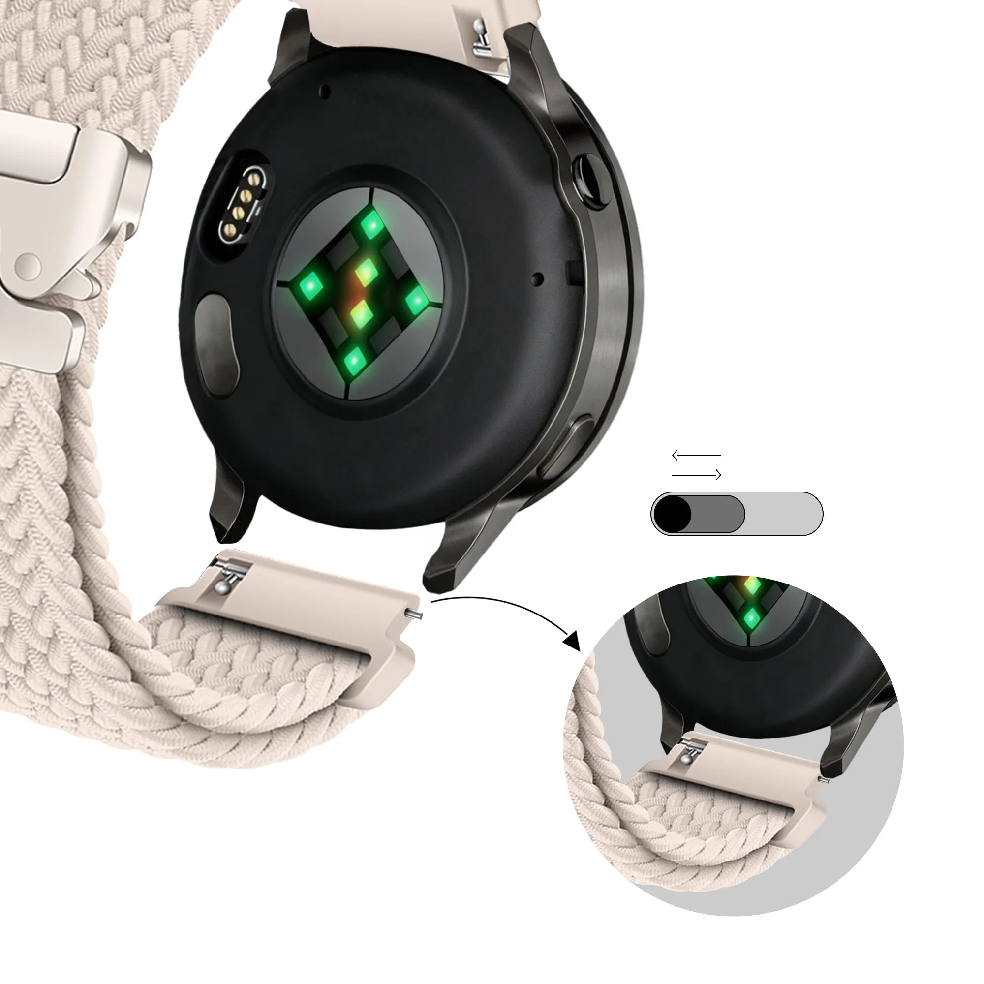 Bandz Garmin Approach S44 Braided Strap 'Parachute' (Starlight)