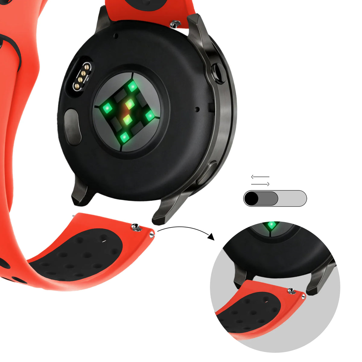 Bandz Bracelet sport 'Deluxe' Garmin D2 Air X10 (rouge/noir)